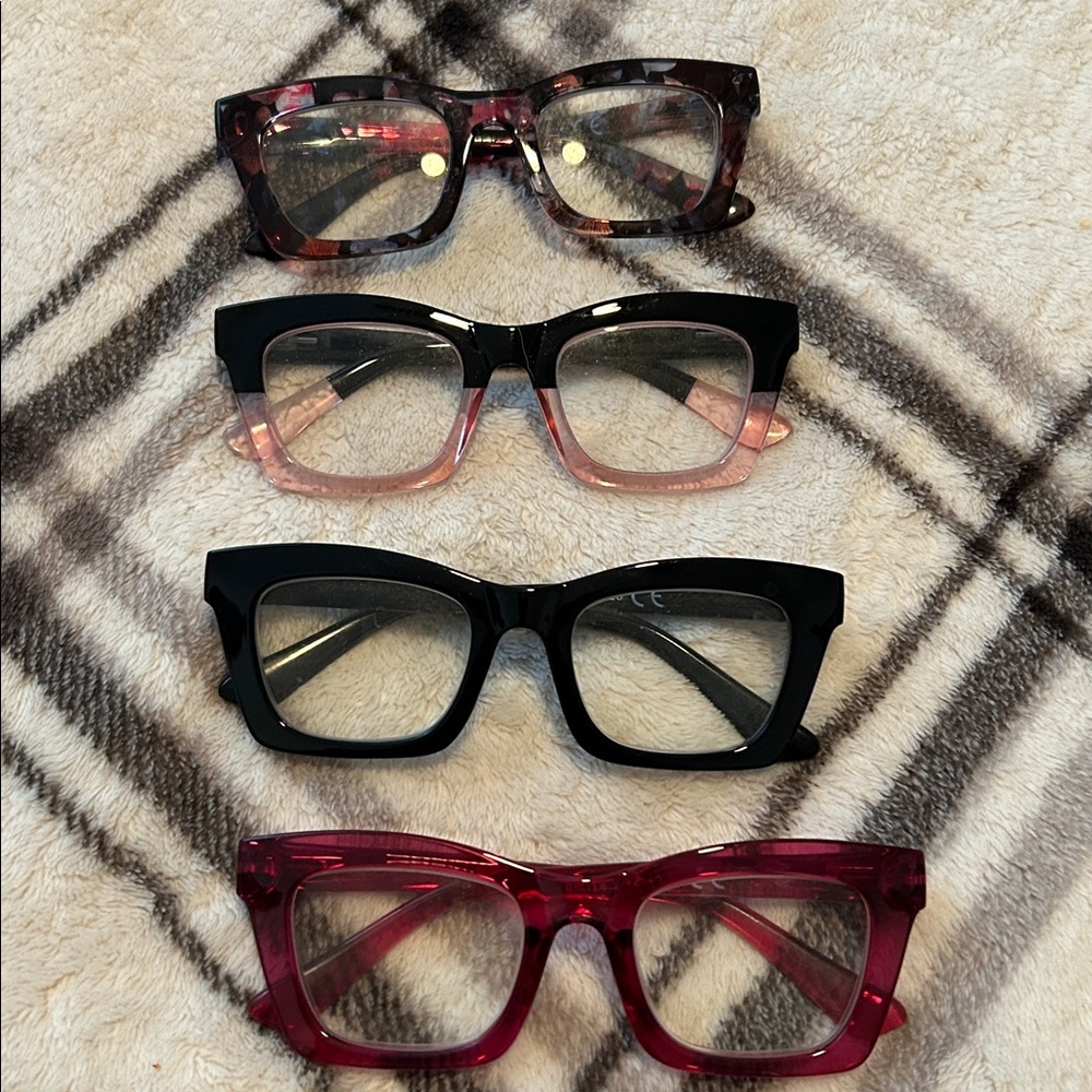Stylish Square Frame Glasses Set